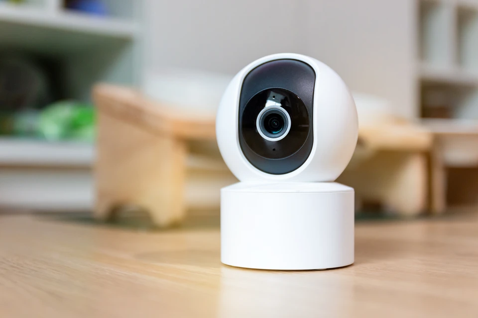 La main active le panneau de commande d'alarme anti-cambriolage sur le mur à l'intérieur du bureau